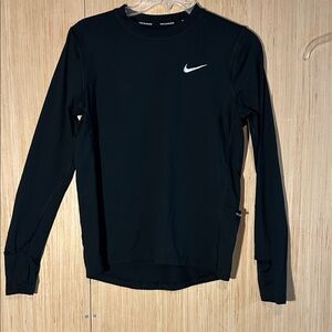 Nike Black Long Sleeve Top with White Logo